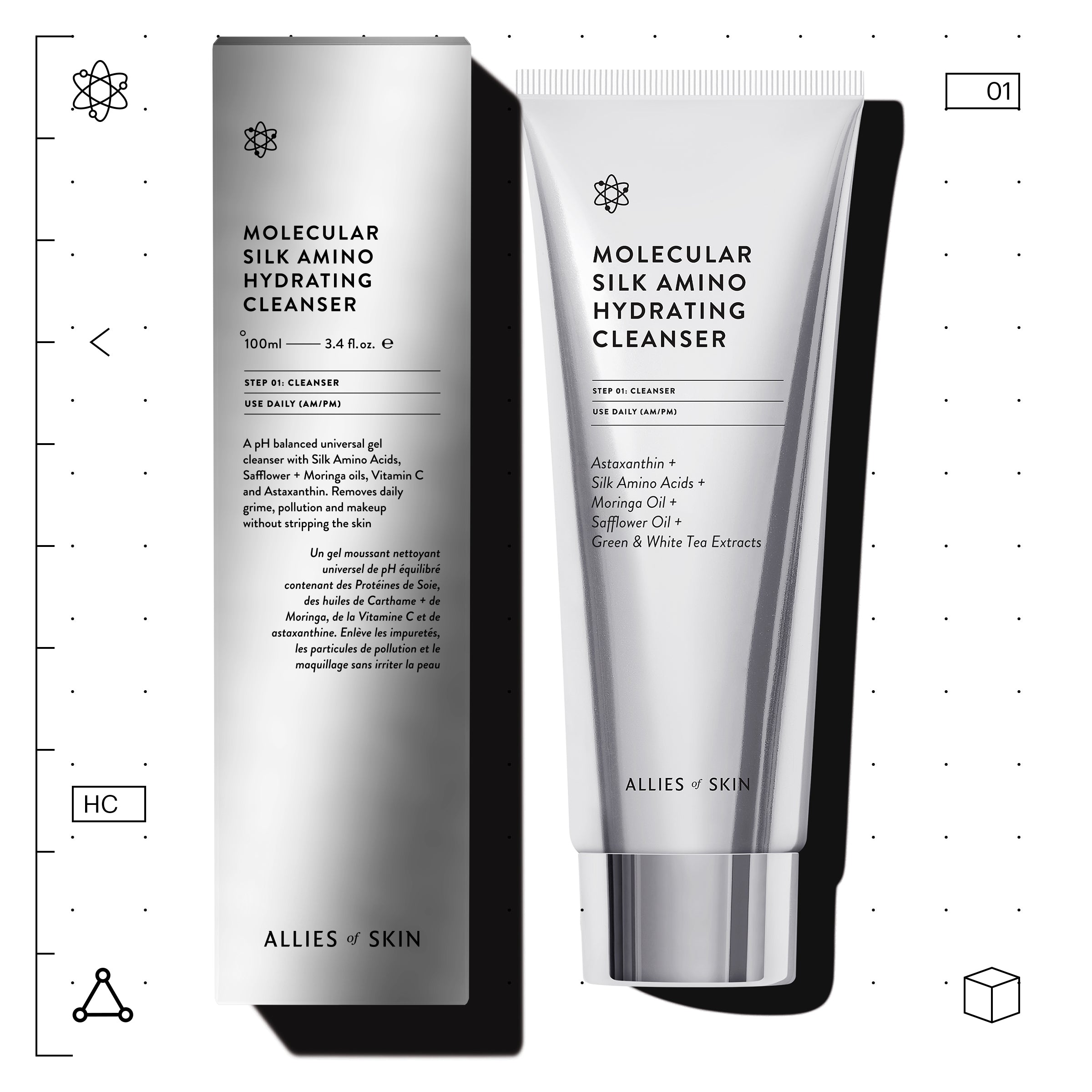 Allies of Skin Molecular Silk Amino Hydrating Cleanser (3.4 oz)