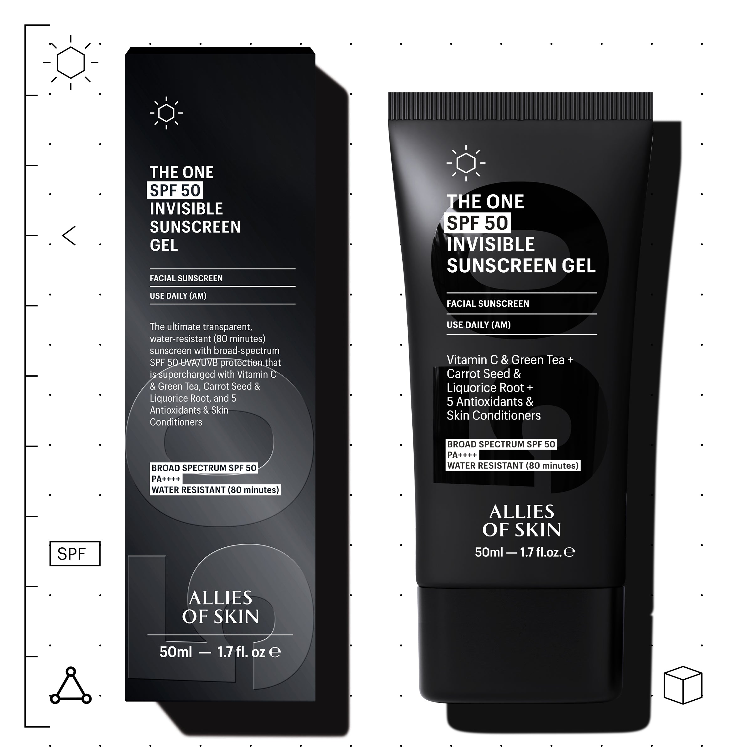 Allies of Skin The One SPF50 Invisible Sunscreen Gel (1.7 oz)