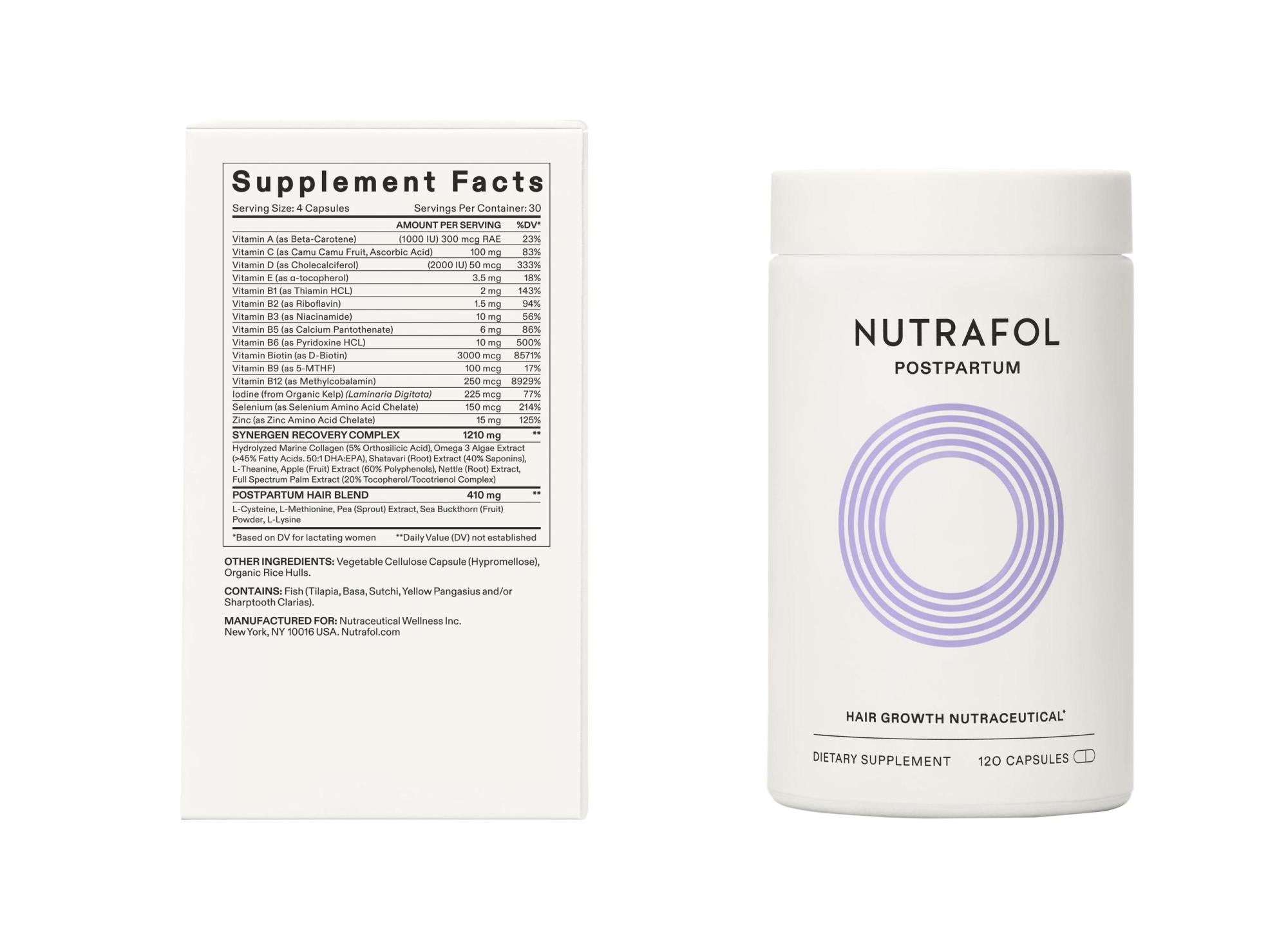Nutrafol Postpartum Hair Growth Nutraceutical (120 Capsules)