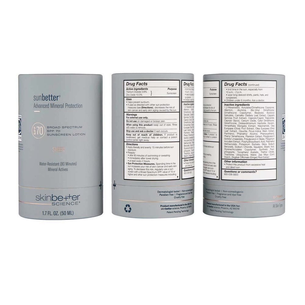 SkinBetter Science SunBetter SHEER SPF 70 Sunscreen Lotion (1.69 oz)