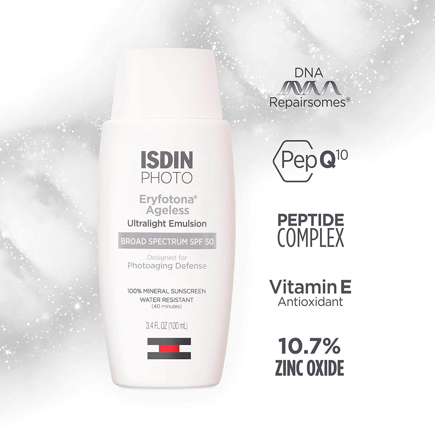 ISDIN Photo Eryfotona Ageless Ultralight Emulsion Tinted Broad Spectrum SPF 50 (3.4 oz)