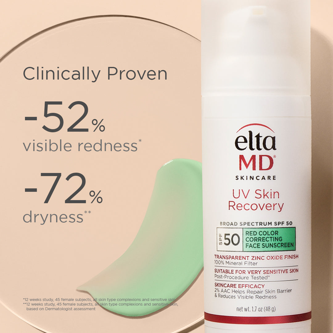 EltaMD UV Skin Recovery Red Color Correcting Green Tint Broad Spectrum SPF 50 (1.7 oz)