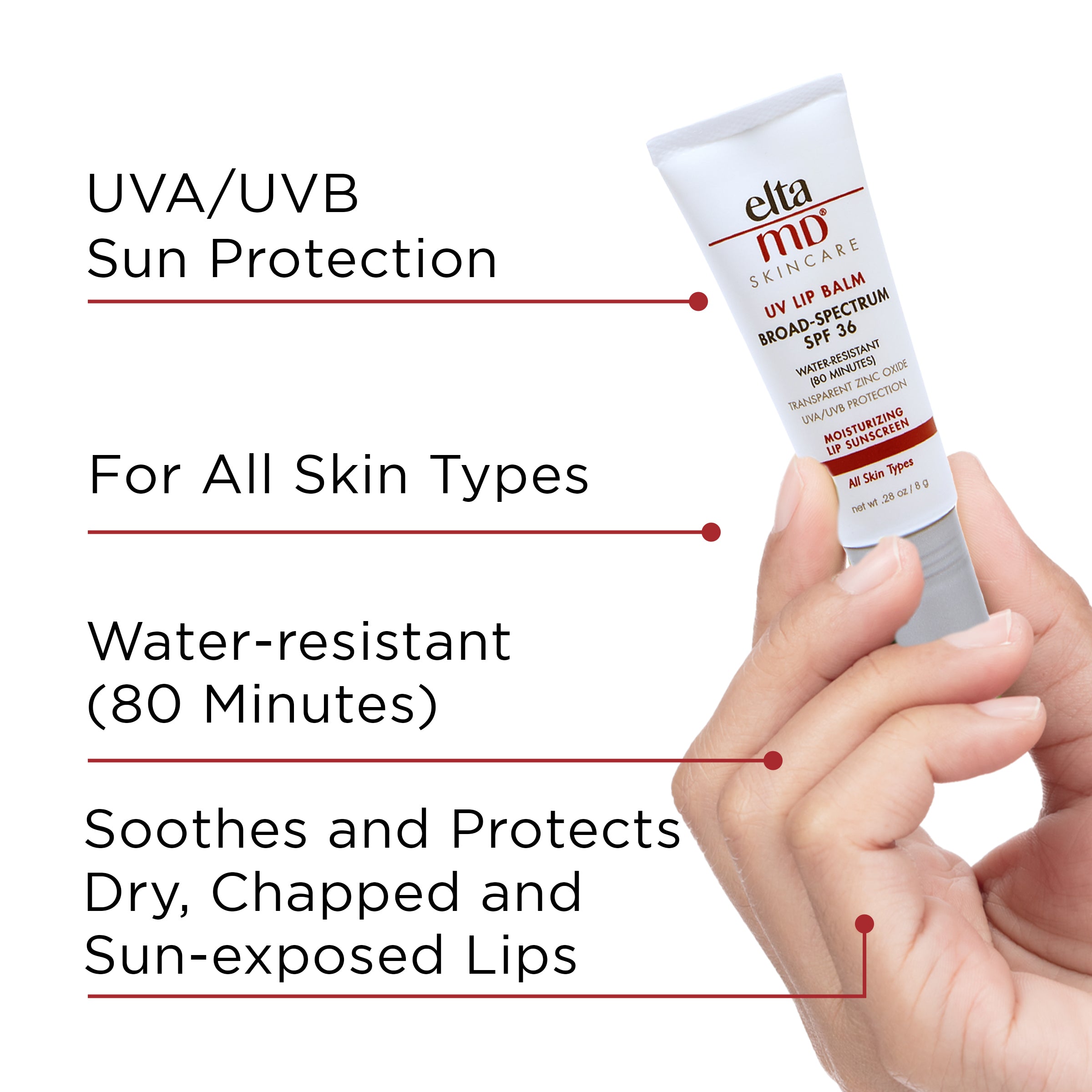 EltaMD Balzmu tax-Xufftejn UV ta' Spettru Wiesgħa SPF 36 (0.28 oz)