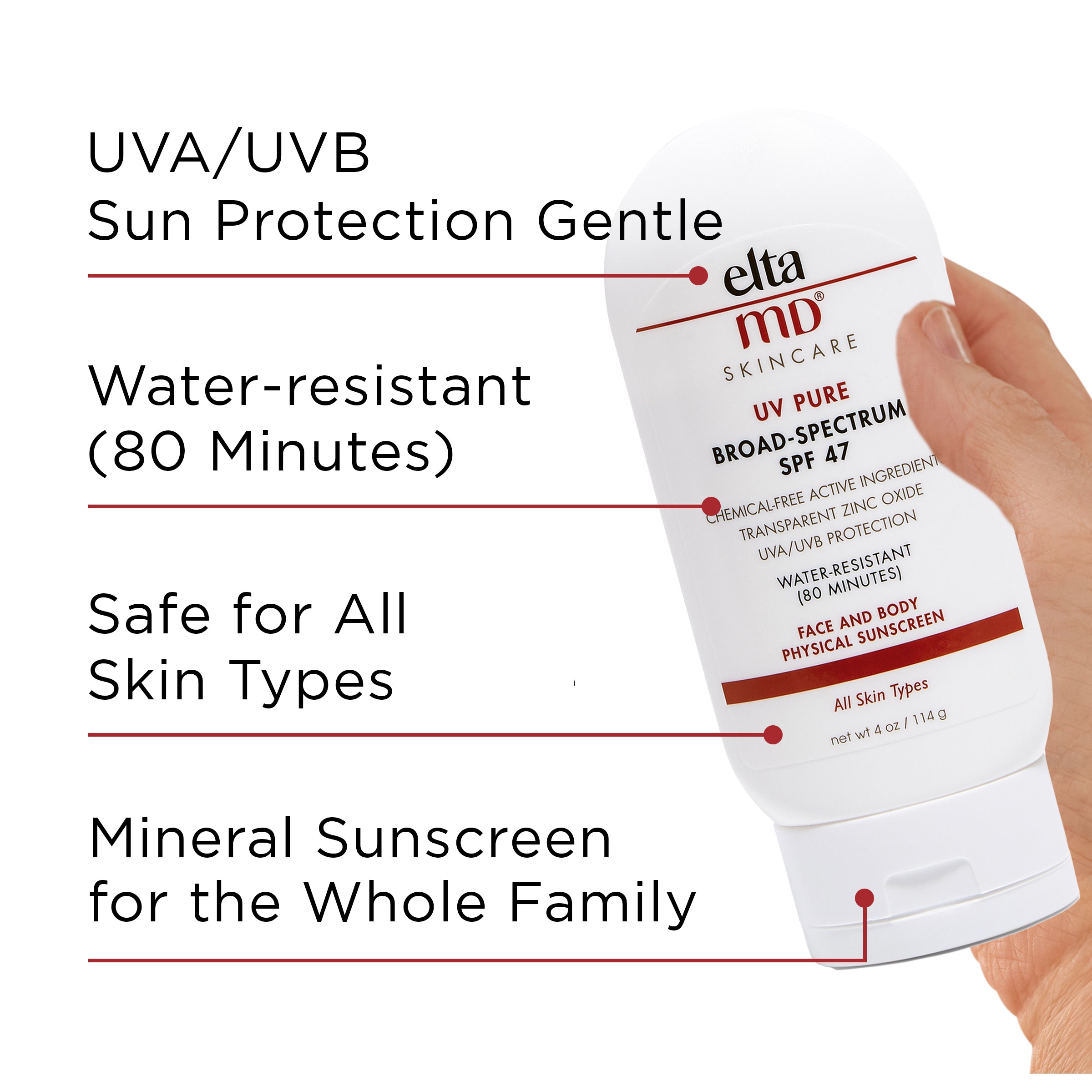 EltaMD UV نقي واسع الطيف SPF 47 (4 أونصات)