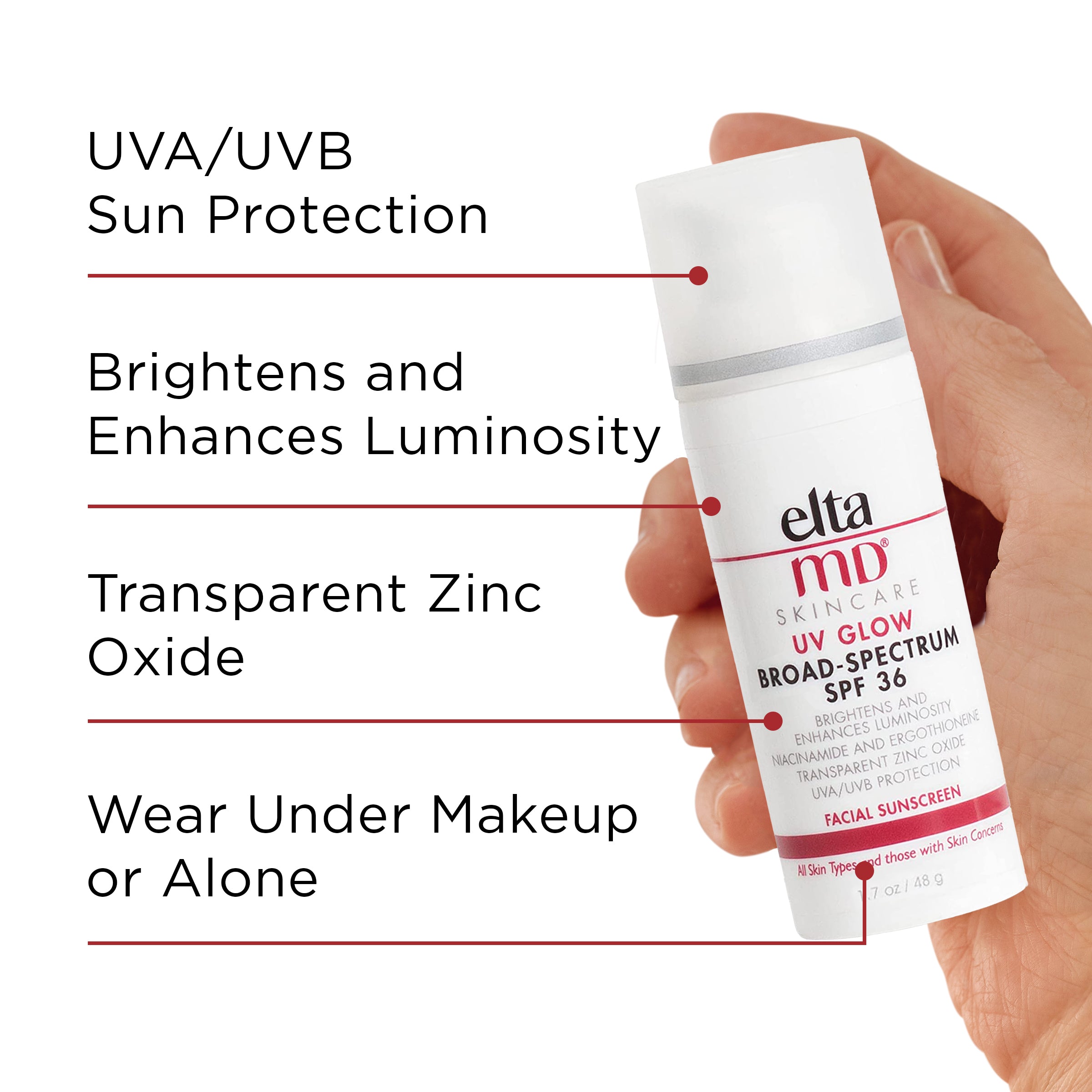 EltaMD UV ഗ്ലോ ബ്രോഡ്-സ്പെക്ട്രം SPF 36 (1.7 oz)