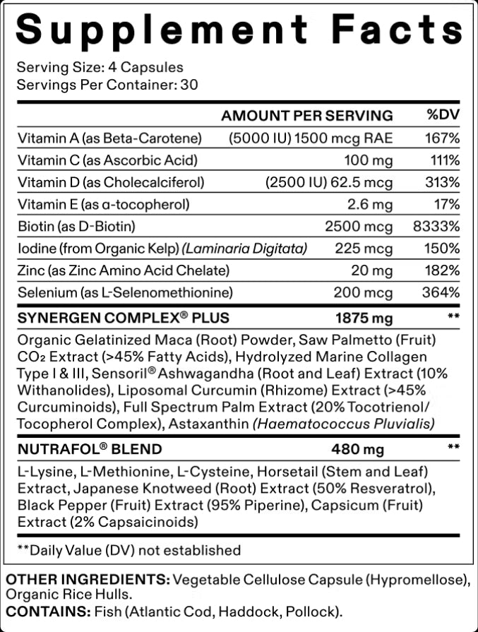 Nutrafol Mizani ya Wanawake ya Kukuza Nywele Nutraceutical (Vidonge 120)