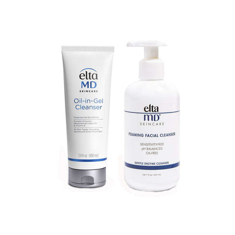 EltaMD Foaming Facial Cleanser (7 oz) Roj-hauv-Gel Cleanser (3.4 oz) Duo