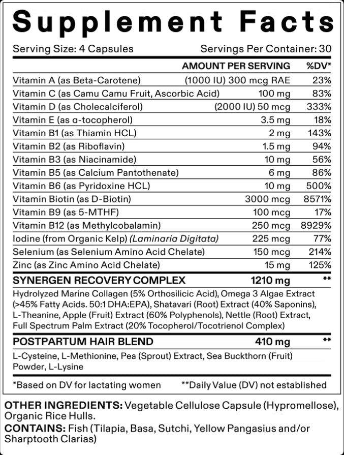 Nutrafol د زیږون وروسته د ویښتو وده نیوټراسیوټیکل (120 کیپسول)